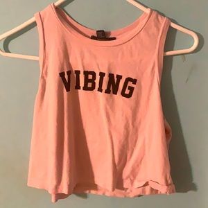 a light pink forever 21 cropped tank top
